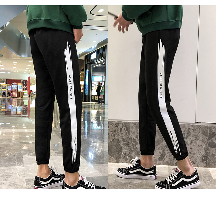 Thể thao mùa thu và mùa đông nam phiên bản Hàn Quốc của xu hướng lỏng lẻo ấm áp quần âu nam sinh viên cộng với quần nhung dày quần jogger kaki