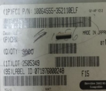 10064555-352110ELF 0.3mm间距35pin翻盖下接 FCI进口正品现货