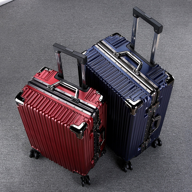 Kangaroo aluminum frame suitcase 24 student suitcase pull-lever case female password leather case 26 universal wheel 20 inch small