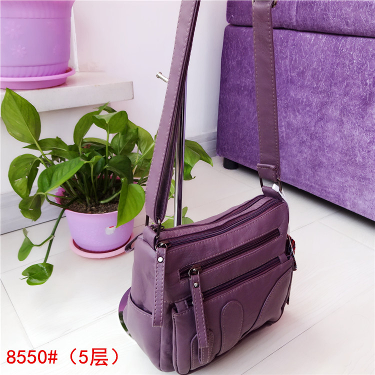 Túi da giặt túi trung niên kiểu túi xách Messenger cho bà già túi xách nhẹ mặt bà ngoại túi nhỏ 5 lớp túi đeo chéo nữ đi chơi