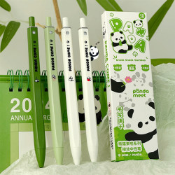 Class 2, Grade 3, Panda Press-Action Gel Pen, Bullet Tip, High-Quality Student Quick-Drying Large-Capacity Water Pen, Signature Black Pen