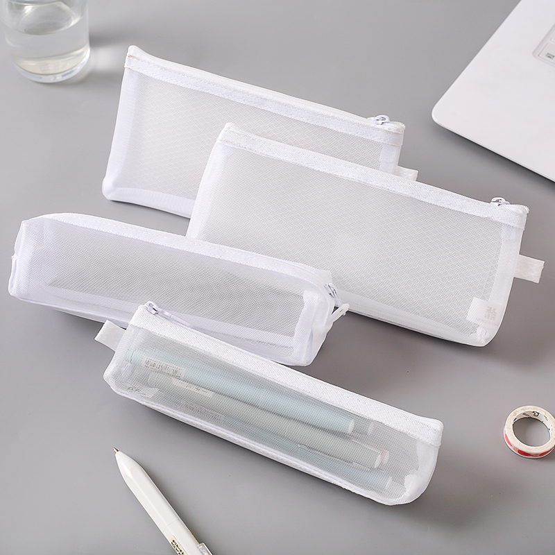 Three-year-two-class minimalist transparent web yarn pen bag small mini portable pencil case Inge case pencil case lead pencil case