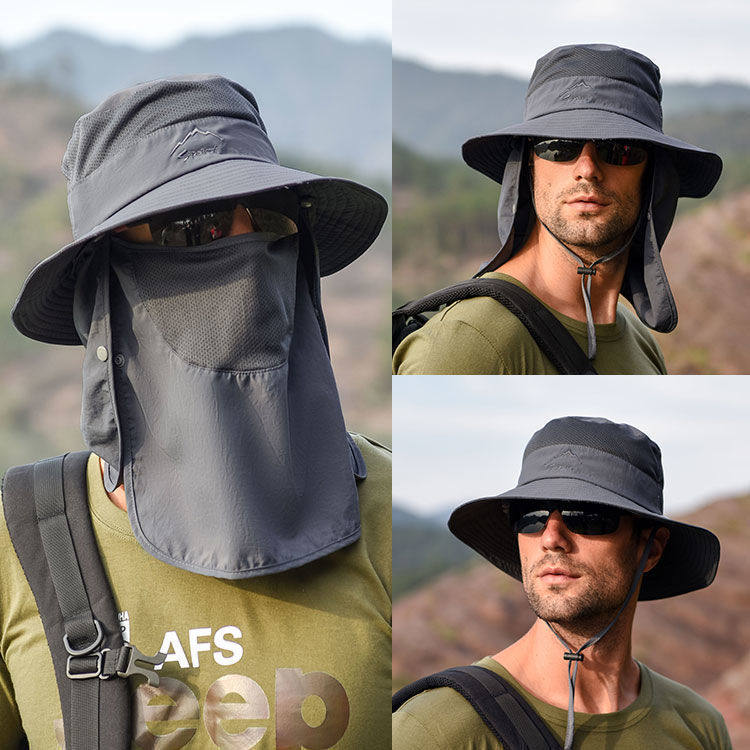 Sun protection mask male summer sun-shading full face anti-UV female neck guard outdoor headgear riding equipped fishing mountaineering