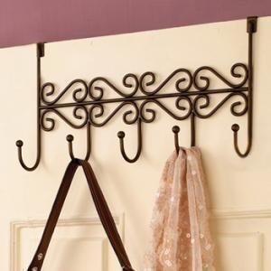 Nail-free hook 5 hooks Creative European style door back hanging rack iron art door rear without mark hanging clothes hook 1 stainless steel