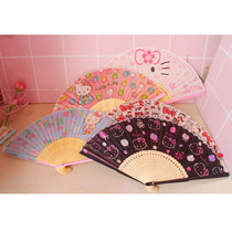 Cartoon Teen Hearts Ins portable cloth FOLDING FAN Fan Carry-on female handmade fan and fan-sending gift men and women