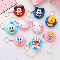 With key buckle Childrens primary school stationery Soft ruler Measuring three-walled mini soft measuring tape small carry-on cartoon cute