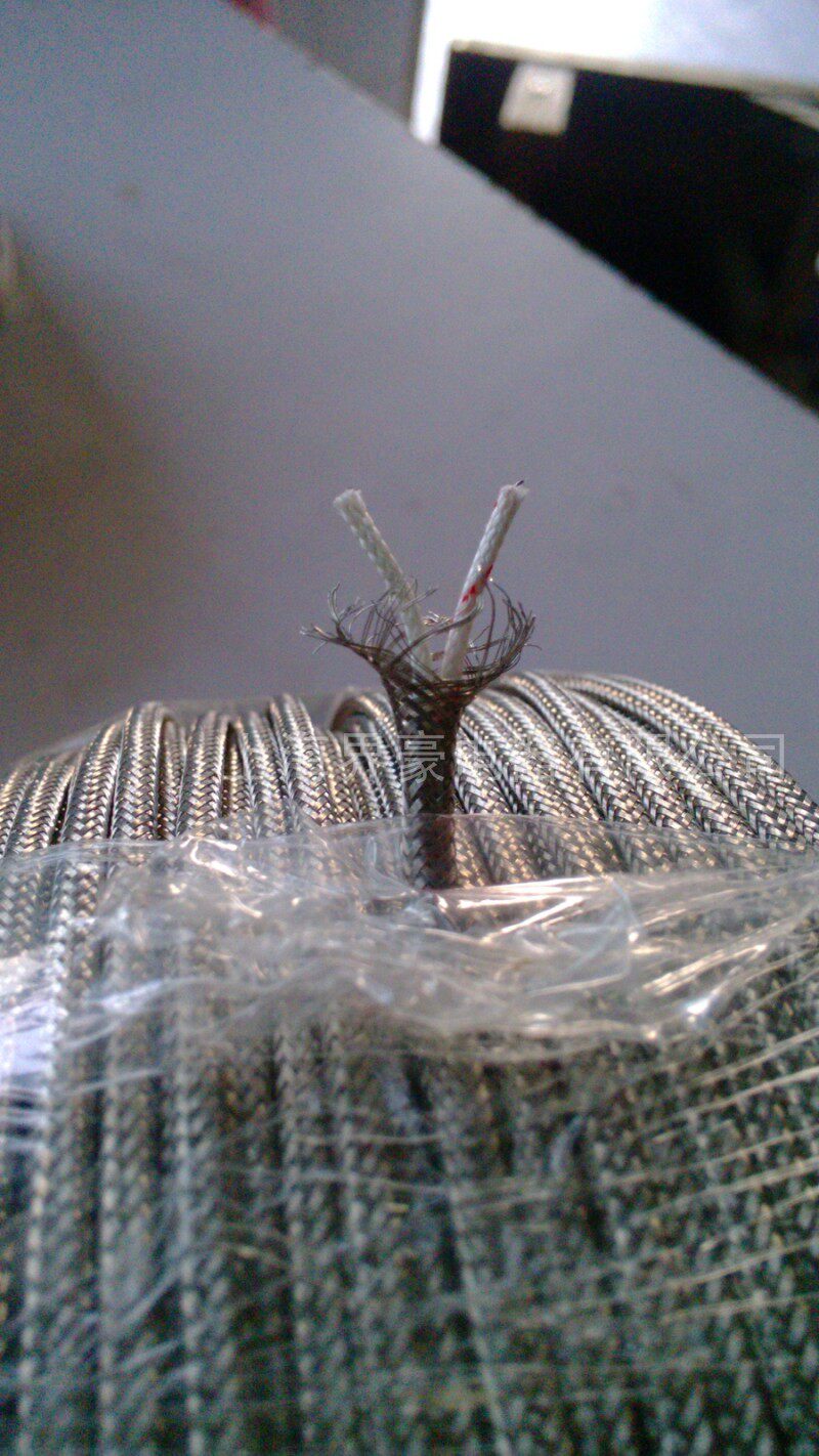 KE J T stainless steel glass fiber shielded thermometric wire thermocouple wire Teflon sheath compensation extended lead