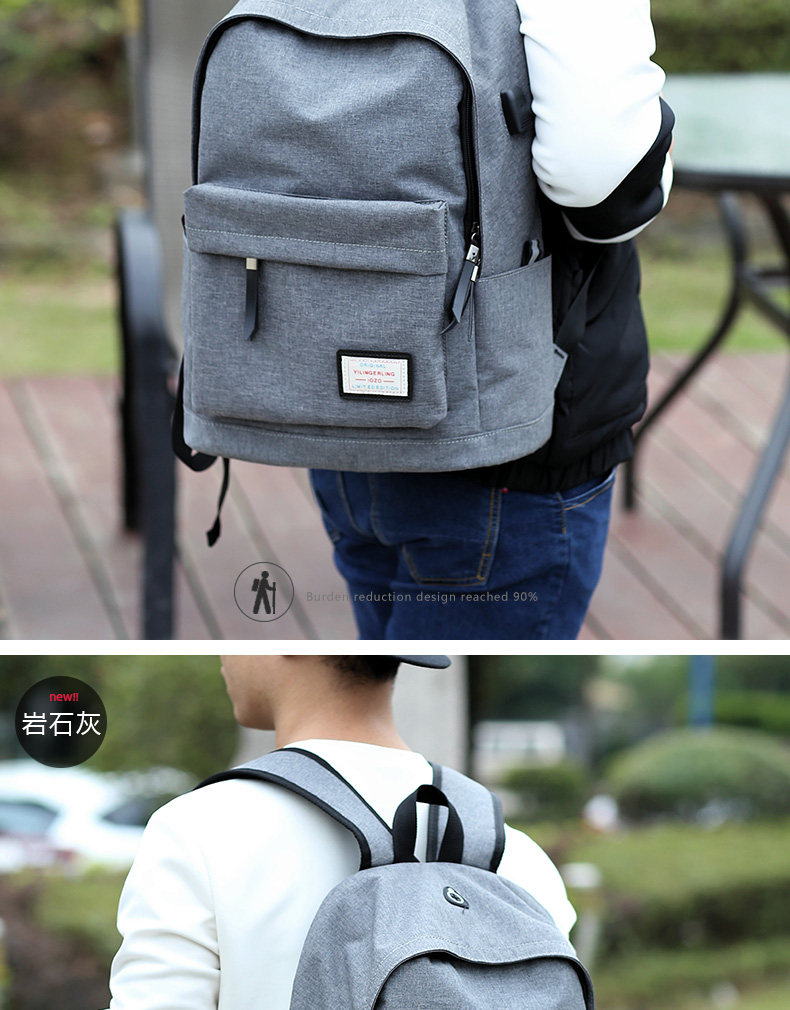 Schoolbag xu hướng thời trang nam học sinh trung học cơ sở học sinh trung học Hàn Quốc du lịch ba lô sinh viên đại học nam ba lô - Ba lô balo lv nam