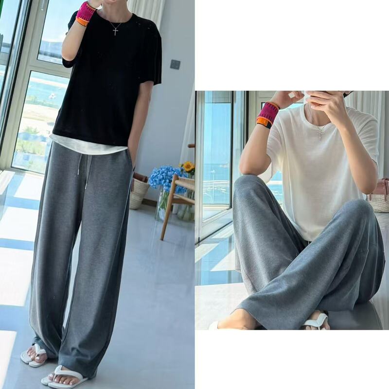 Basic Simple Cashmere Round Neck Short-Sleeved T-Shirt