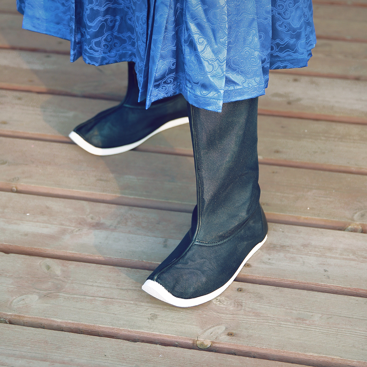 Wuyu Lane summer net boots original Song Han Ying high boots warp antique boots and breathable lean boots