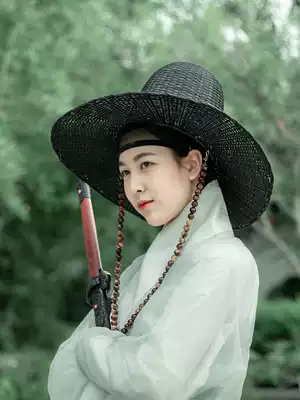 Wuyixiang Road Robe Bucket Hats Hats Men and Women Non-Ancient Wind Knight Ming Dynasty Ming Bamboo Hat Hanfu