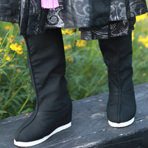 Inside the Uri Lane heightening Soap Boots Woman 7 cm black Canvas Breathable High Cylinder Retro Clear manmade Handmaids boots male
