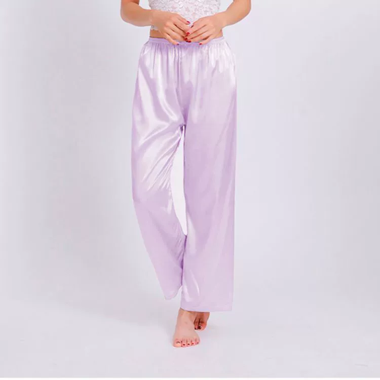 Ya Yu Xin xác thực Quần nam mô phỏng quần pyjama lụa kích thước lớn phụ nữ nhà giải trí nhà quần mùa xuân và mùa thu thoải mái