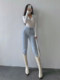 YoungGirlDay Europe and the United States high-waist skinny skinny buttocks elastic plus velvet thickened skinny jeans pencil pants