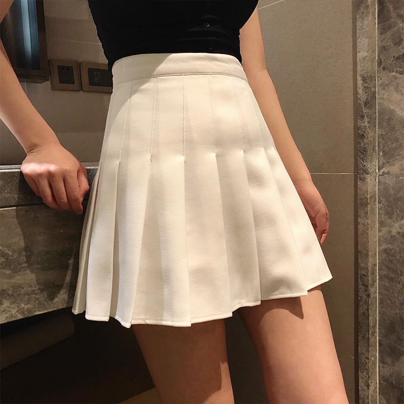 YoungGirlDay Mizuhara Kiko Retro High Waist Woven Pleated Skirt Tennis Skirt Skirt Safety Pants