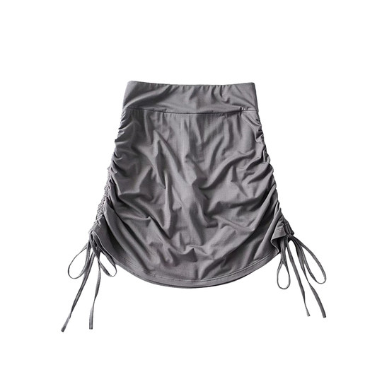 YoungGirlDay European and American high-waisted tight-fitting drawstring lace-up short skirt with hips and hips