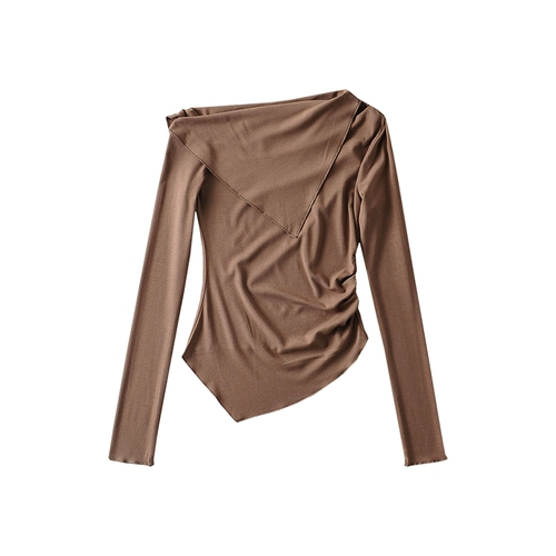 Сексуальный приталенный базовый лонгслив, футболка, открытые плечи