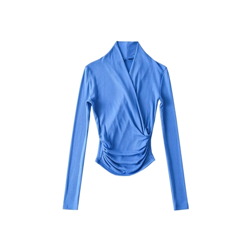 Сексуальный приталенный флисовый корсет, приятный телу лонгслив, V-образный вырез