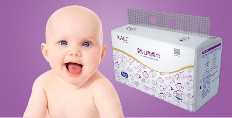 KACC cho bé khăn mềm cotton ướt và khô cotton dày cho trẻ sơ sinh Khăn giấy không ướt 80 máy bơm 6 gói - Khăn ướt