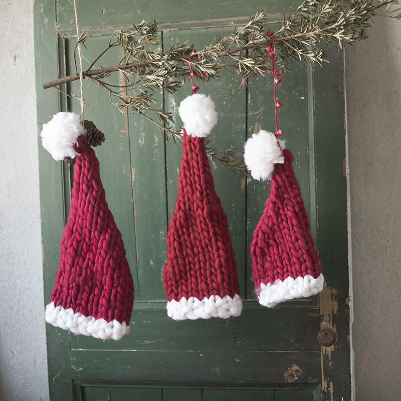 Thick wool high-end parent-child family photo studio shooting props baby baby Christmas hat knitting Christmas gift