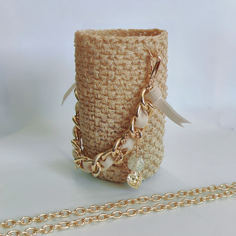 D.House Original Small Fragrance Style Hand-Woven Universal Insulated Coffee Cup Cover Bag Waffle