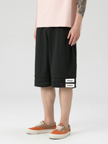 RPB BRAND solid color drawstring patch seal multi-layer layered casual five-point pants shorts tide mesh shorts