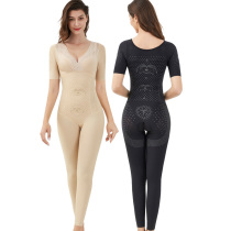 Caffeine long pants short sleeves Plastic Body One-piece Clothing Shaping belly lifting glutes waist postpartum slim fit Beauty body underwear open gear