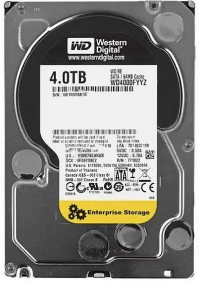 WDWestern 4TB жесткий диск для компьютера настольный черный диск 4т корпоративного уровня мониторинг и твердотельный 64M высокая скорость