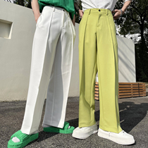 2022 Spring new products Leisure pituality Mens straight cylinder loose Korean version Youth wearing pure color 100 Lap Suit Pants Man