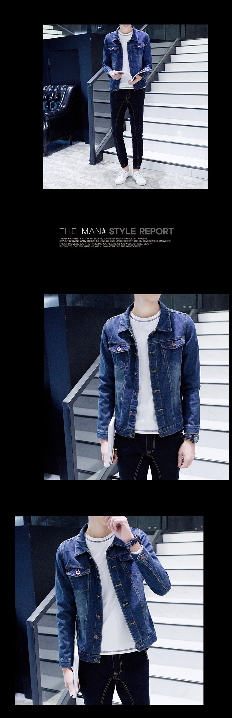 Mùa xuân của Nam Giới Cá Tính Denim Jacket Đẹp Trai Lỗ Áo Khoác Sinh Viên Retro Hàn Quốc Denim Mỏng Tops Xu Hướng