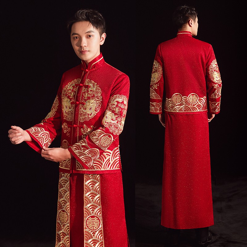 Xiuhe Suit for Men 2026 New Style Groom Wedding Dress Plus Size Tang Suit Wedding Attire Dragon and Phoenix Robe Men's Xiuhe Suit