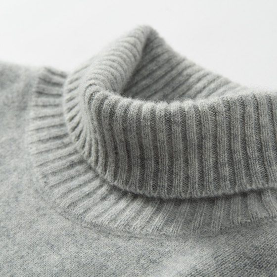 
Heavy double-strand thick cashmere sweater men's high lapel 100% pure cashmere sweater autumn and winter base sweater