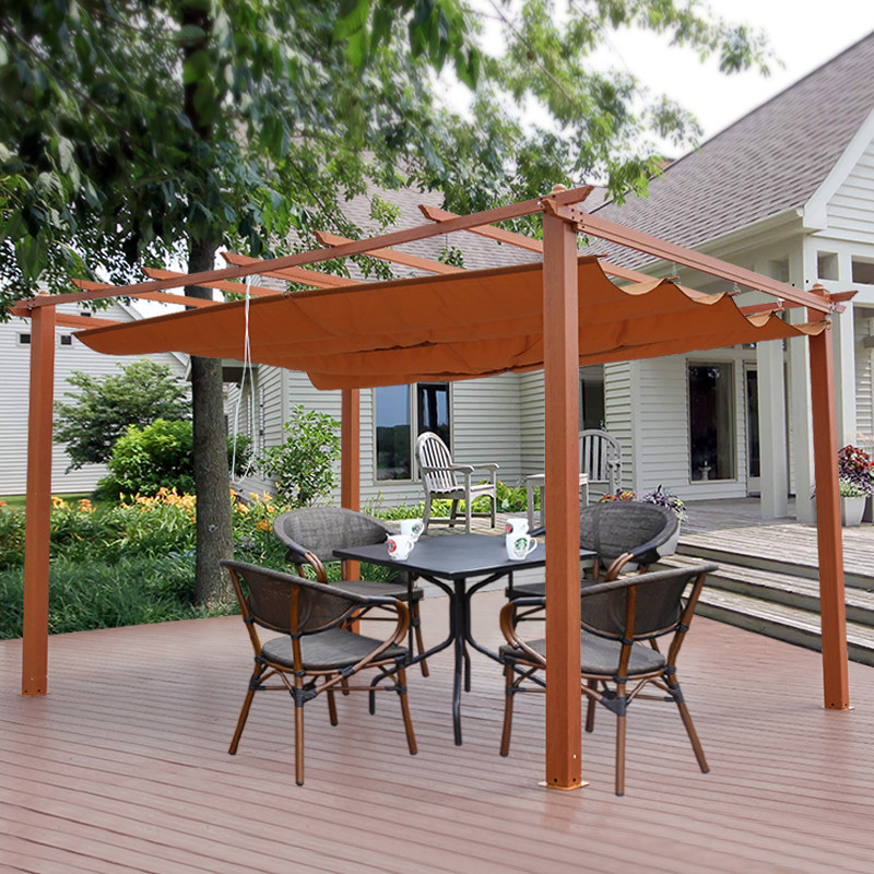 Garden grape rack outdoor awning pavilion anti-corrosion wood aluminum alloy flower rack garden swing villa rocking chair tent