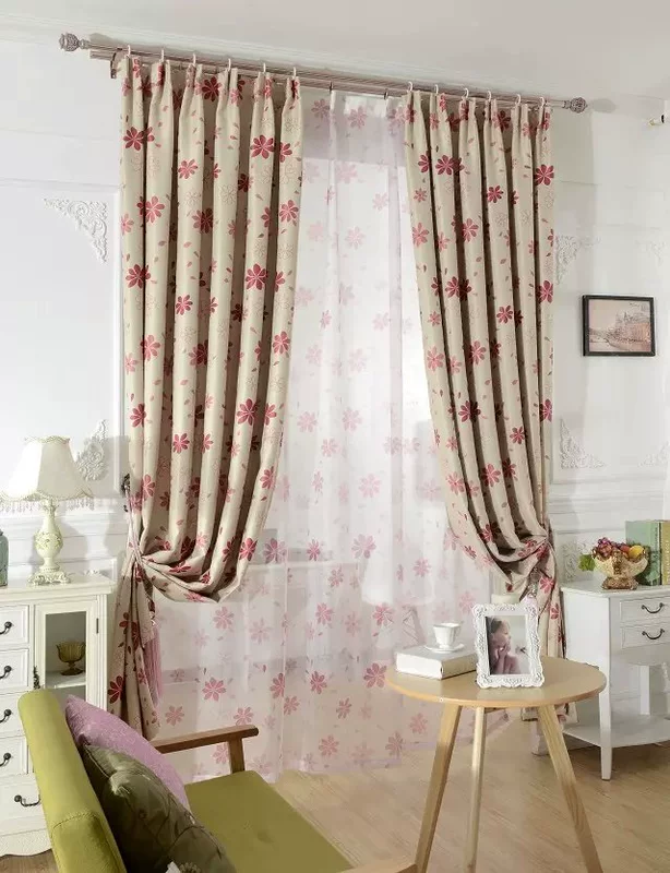 Hiện đại sàn tối giản vải chống nắng rèm cửa mới xong phòng ngủ sống phong cách châu Âu Hàn Quốc đặc biệt đầy đủ Tinted - Phụ kiện rèm cửa khung rèm cửa 2 lớp