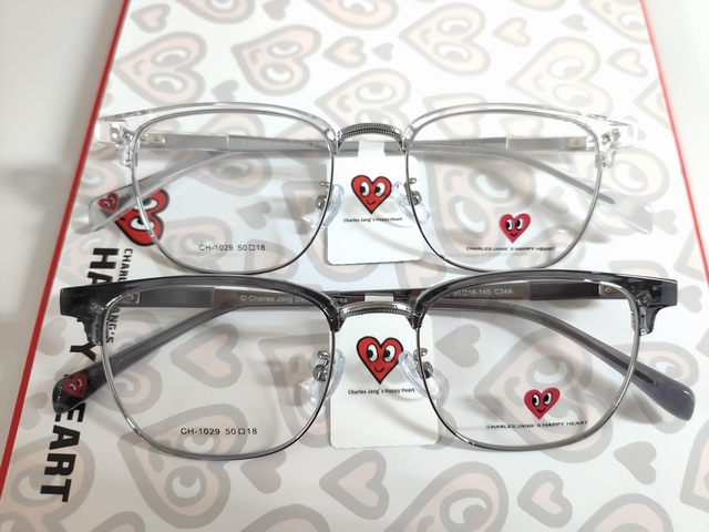 【Kunming Guiyang Store】Charles Heart-Shaped Eyeglass Frame 1029 Unisex 1026 Fashionable, Can Be Customized for Prescription Lenses