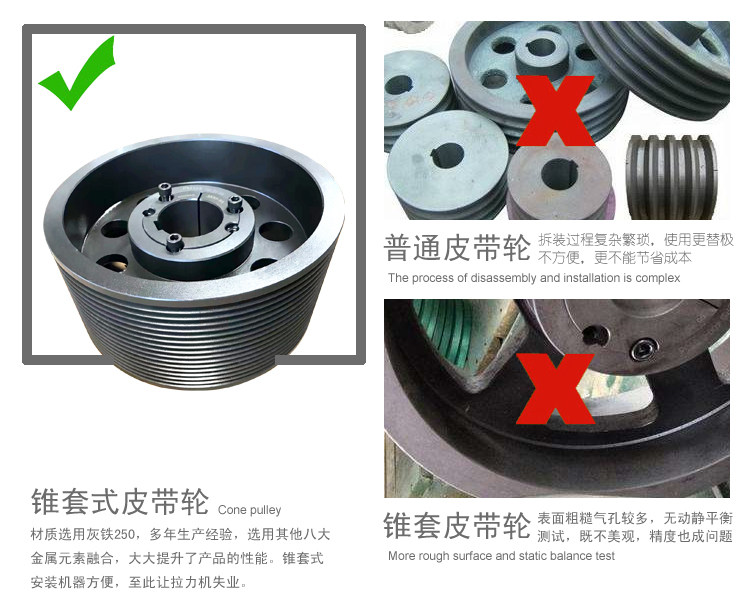 Шкив 欧标锥套式皮带轮spc280-08铸铁三角皮带盘3535锥套可调皮带盘 Jashion