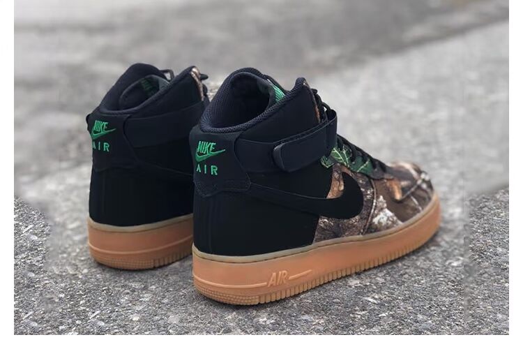 NIKE AIR FORCE 1 CAO AF1 Băng đảng cao ngụy trang Giày đế bệt thông thường AO2410-100 - Dép / giày thường khogiaythethao