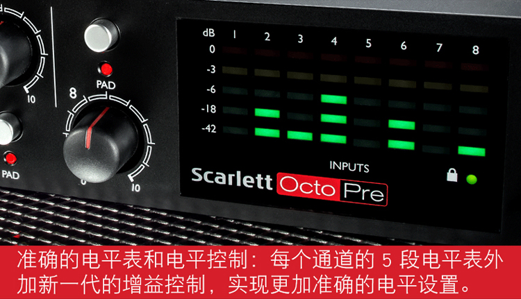 Bộ tiền khuếch đại micrô 8 kênh Foxter Focusrite Scarlett OctoPre - Nhạc cụ MIDI / Nhạc kỹ thuật số mic phỏng vấn
