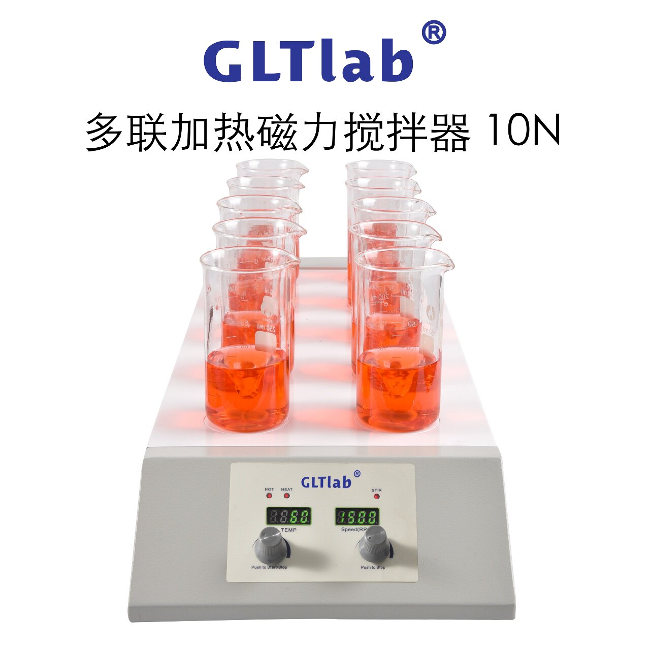 10位加热磁力搅拌器SHA-10N