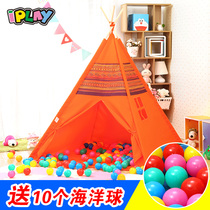 iplay triangle canvas wooden children's tent indoor and outdoor toys baby game house mosquito net house castle