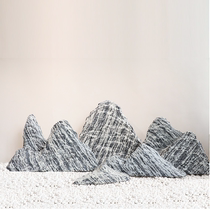 Simulation of snow wave Taishan stone sliced ​​Qinglong stone to make old horse stake palace lamp blue tile fence Japanese ornament set