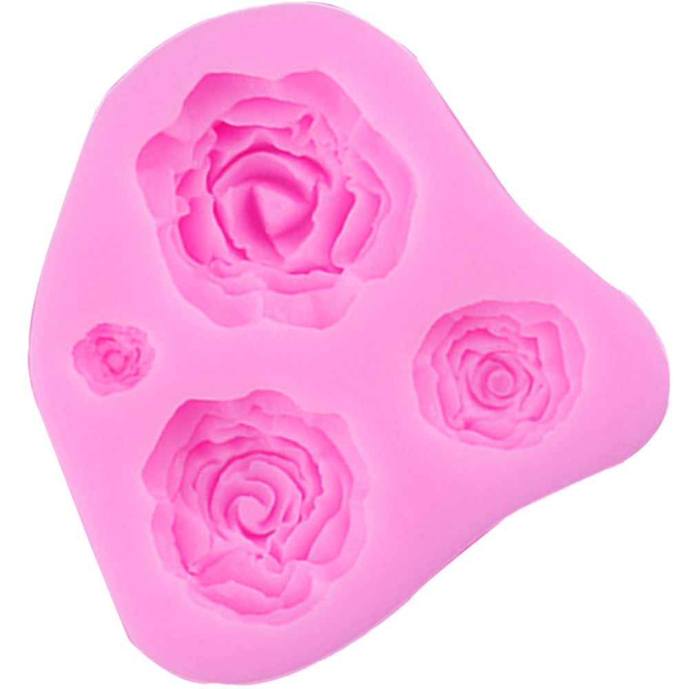 Fondant Rose Bánh ba chiều Khuôn xà phòng Handmade Hướng dẫn sử dụng Epoxy Hộ gia đình DIY Chocolate Trang trí Khuôn silicon khuôn bánh silicon