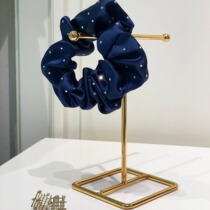 Silk large intestine hair tie 22 mm with diamonds large hair accessories fashionable 4 cm silk large intestine hair tie hairpin flash