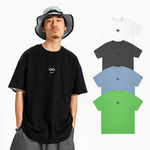 BIPOLAR basic rubber seal short sleeve male national Tide brand wild summer loose black and white blue green half sleeve couple T-shirt