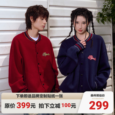 taobao agent Baseball uniform, sweater, retro cardigan, warm long-sleeve, jacket, American style, couple clothing for lovers