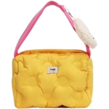 Небольшая дизайнерская трендовая сумка подмышку с пухом, коллекция 2021, осенняя, тренд сезона