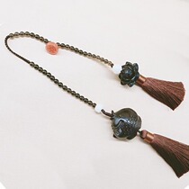 Ebony Wood fish lotus flower men and women high-end car safety charm Buddha beads car car hanging decoration Car Rearview mirror pendant hanging decoration