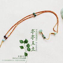 Olive core bamboo necklace pendant pendant with rope Jade beeswax lanyard sweater chain necklace rope mobile phone lanyard