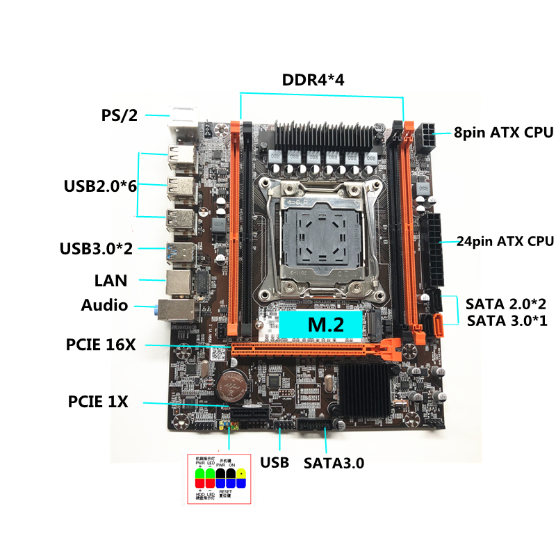 New X99 материнская плата LGA2011-3 игла компьютерная материнская плата DDR4 память E5 2678 2666v3CPU комплект
