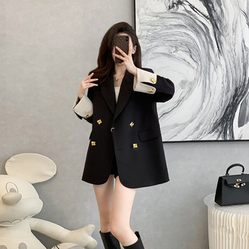 Long-Sleeved Korean Style Goddess-Style Loose-Fitting Casual Versatile Blazer for Women, Autumn and Winter High-End Street Style Small Suit
